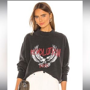 Anine Bing sweatshirt-Revolution Bing (Saint Sweatshirt in Washed Black)